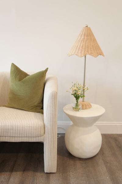 White Textured Garden Stool